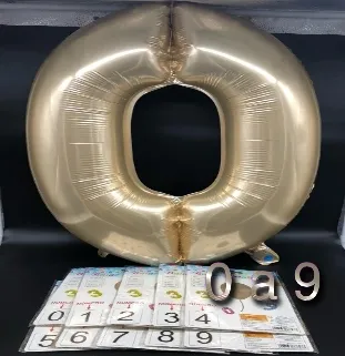 Balão número Ouro branco 75cm