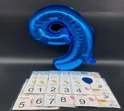 BALÃO NUMERO AZUL ROYAL ( 40 CM EMBALADO 1 Á 1 COM INMETRO)