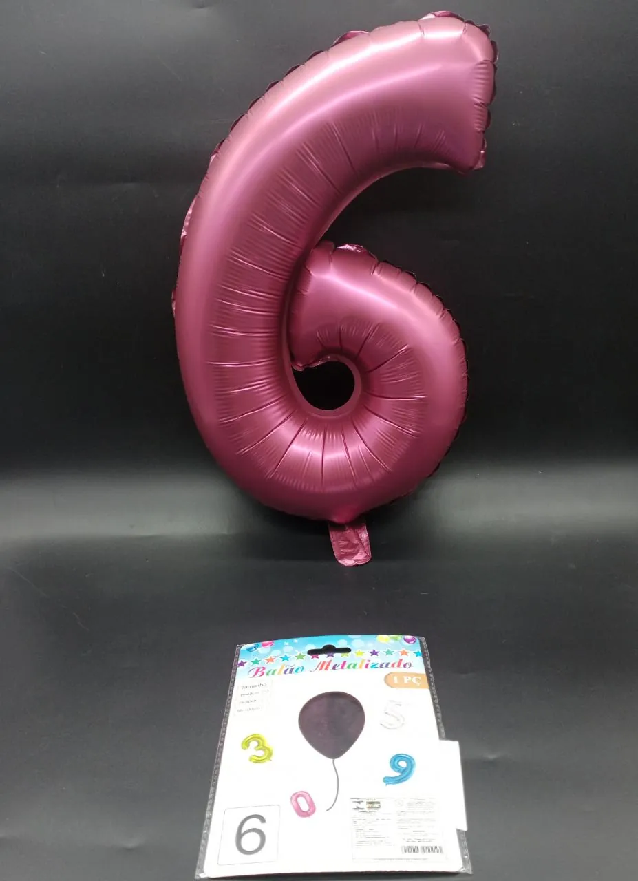 BALÃO NUMERO ROSA MAGENTA