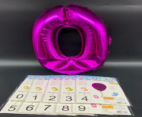 BALÃO NUMERO PINK (40 CM EMBALADO 1 Á 1 COM INMETRO)