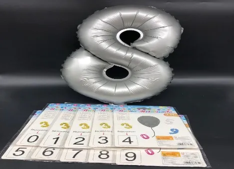 BALÃO NUMERO PRATA CROMO (40 CM EMBALADO 1 Á 1 COM INMETRO)