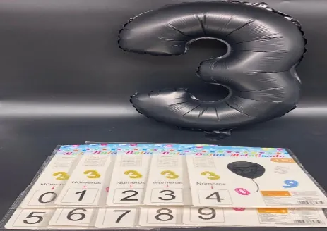 BALÃO NUMERO PRETO 40cm