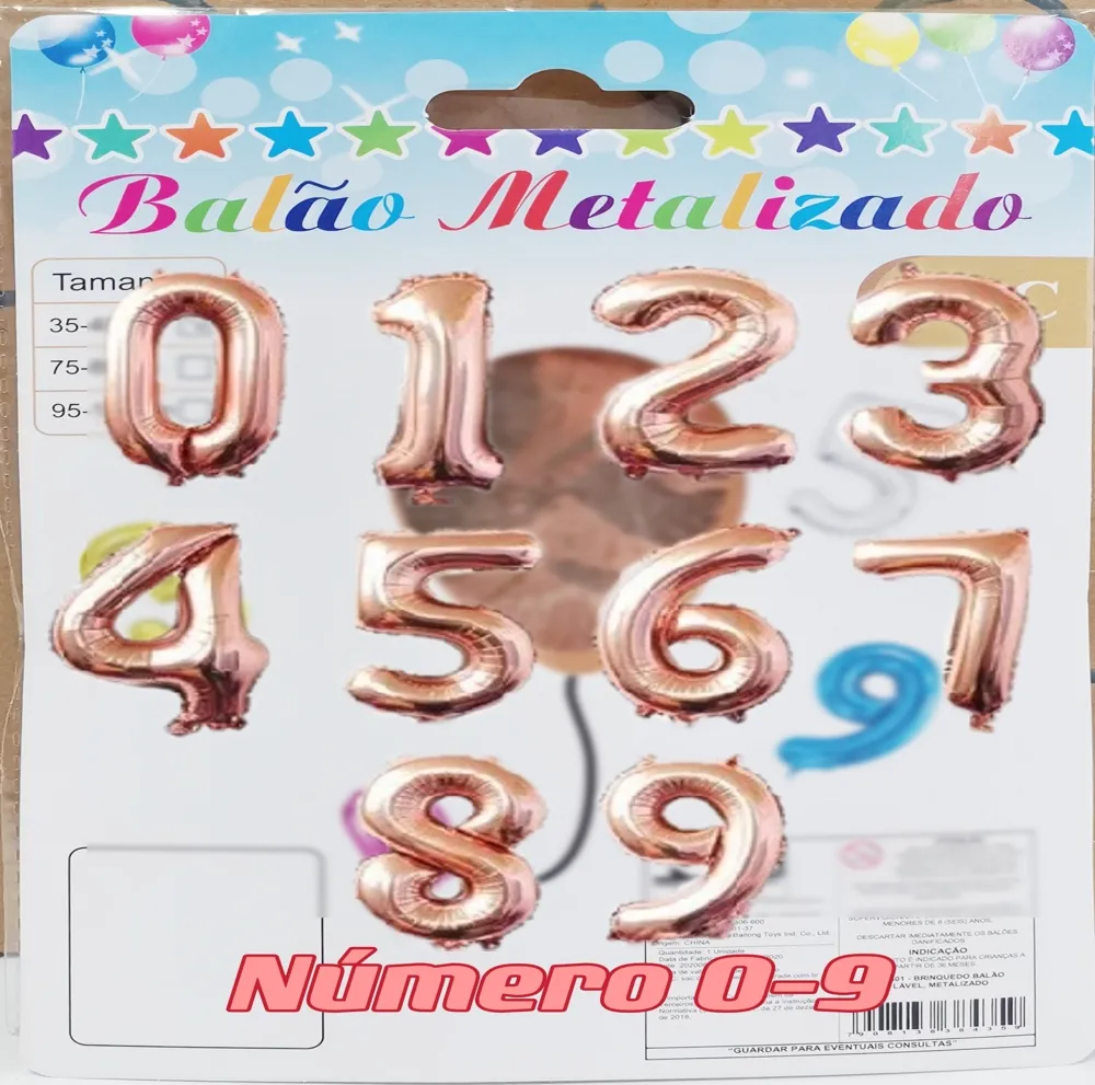 BALÃO NÚMERO ROSÉ GOLD 40CM (EMBALAGEM P)