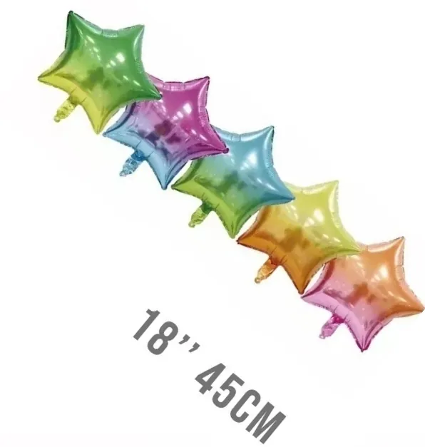 Conjunto 5pcs de balao estrela multicolor