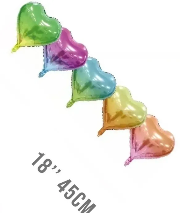 Conjunto 5pcs de balao coração multicolor