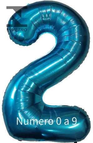 BALÃO NUMERO AZUL (95cm METRO EMBALADO 1 Á 1 COM INMETRO )