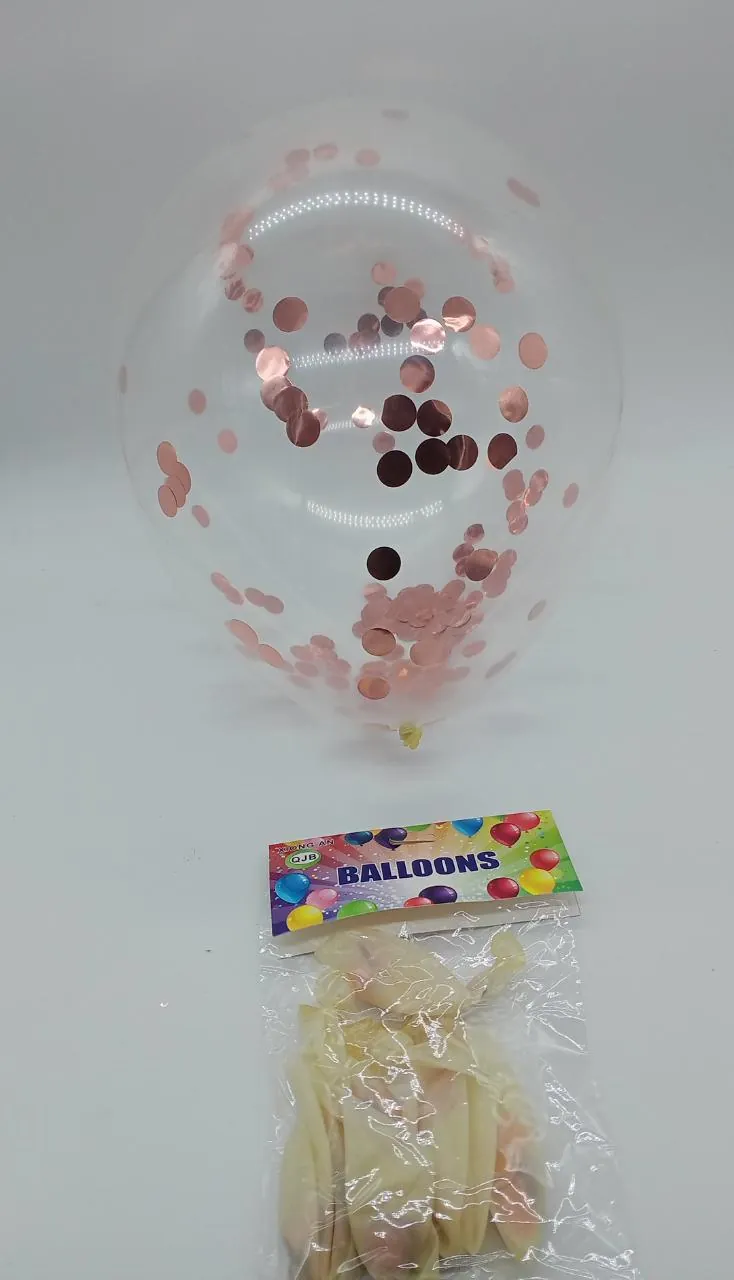 BALÃO LATEX COM 10 UNIDADES CONFETE METALIZADO 12 POLEGADAS