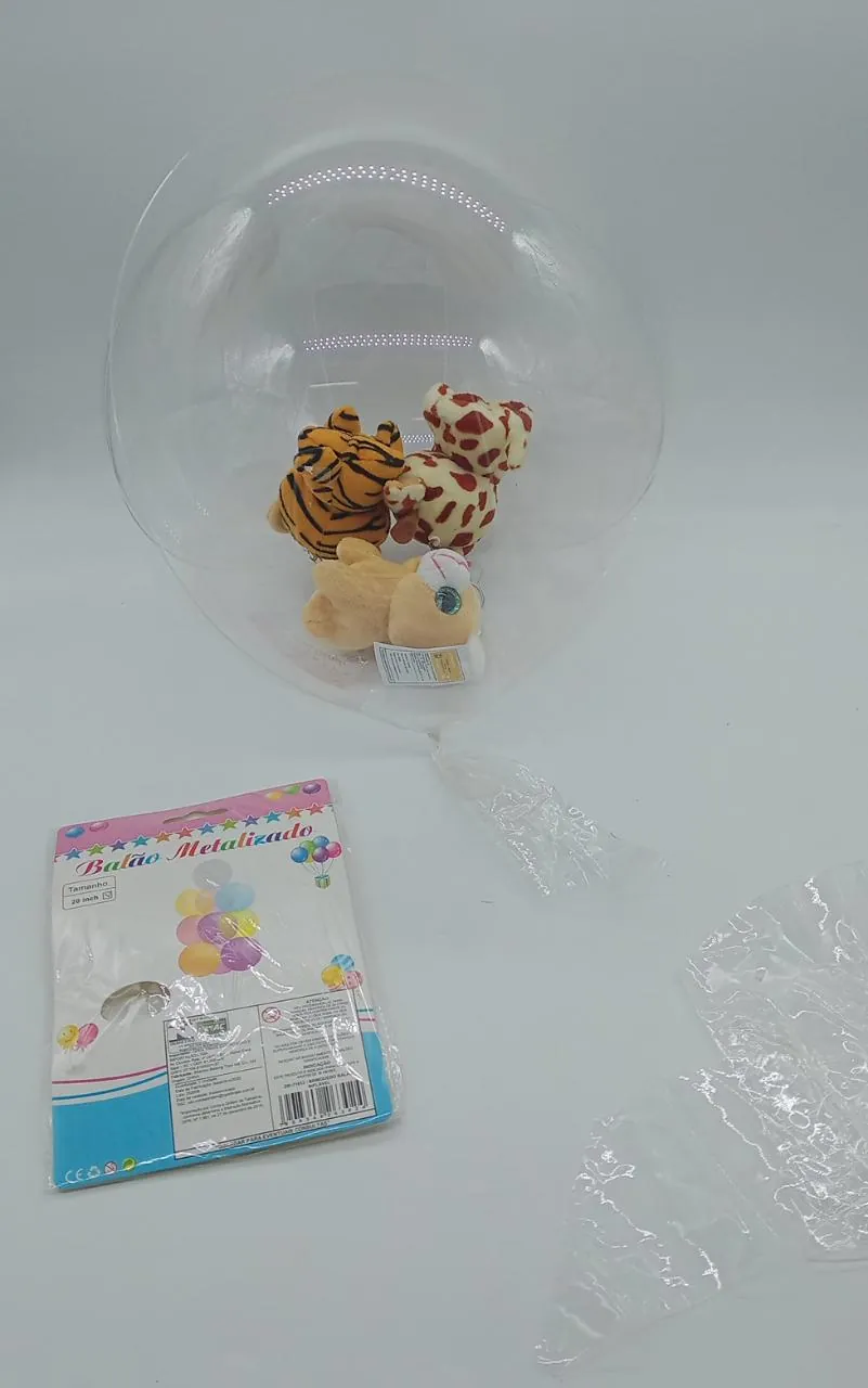 BALÃO BUBBLE TRANSPARENTE BOCA LARGA 20 POLEGADAS - COM INMETRO - EMBALADO 1 Á 1