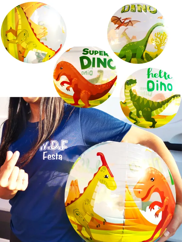 BALÃO 4D DINOSSAURO (COM IMAGENS DOS 4 LADOS)