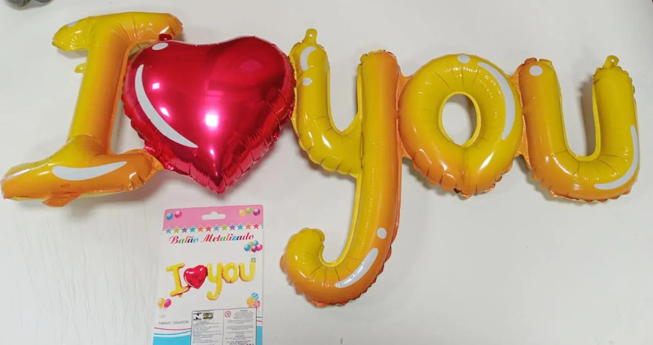 BALÃO I LOVE YOU - COM INMETRO - EMBALADO 1 Á 1 - NÃO FLUTUA