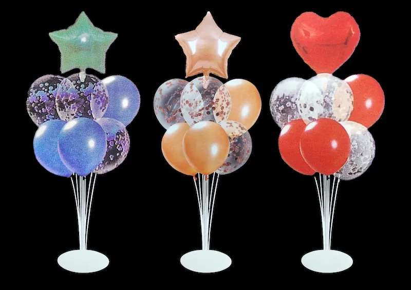 #PROMOÇÃO# KIT DE BALÃO METALIZADO E BEXIGA COM CONFETE COM SUPORTE