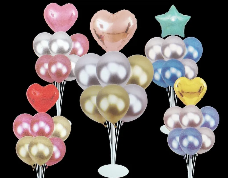 KIT DE BALÃO METALIZADO E BEXIGA METALIZADO COM SUPORTE