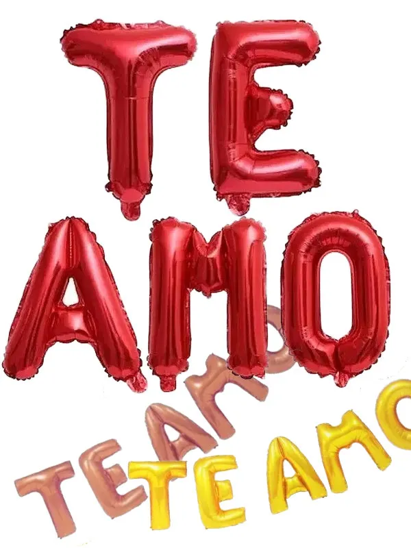 KIT BALÃO METALIZADO "TE AMO"