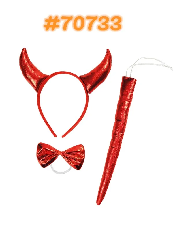 KIT DIABINHA TECIDO 3 PÇS ( GRAVATA+TIARA+RABINHO )