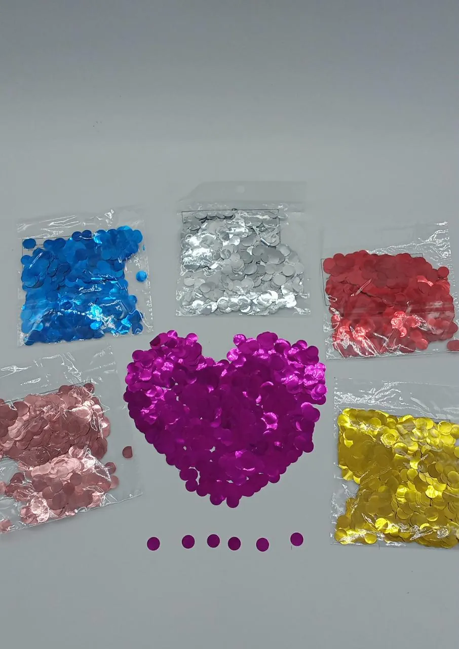 CONFETE REDONDO METALIZADO -1 CM -10 GRAMAS