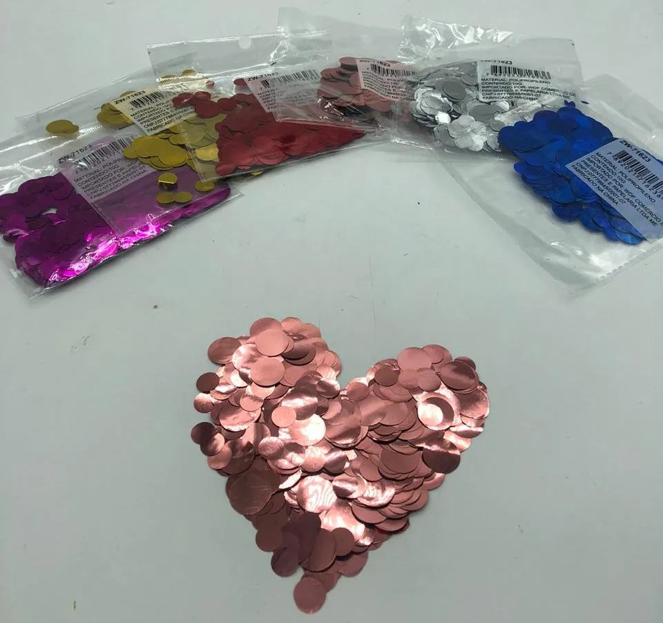 CONFETE REDONDO 1,5 + 1 CM NO MESMO PACOTE