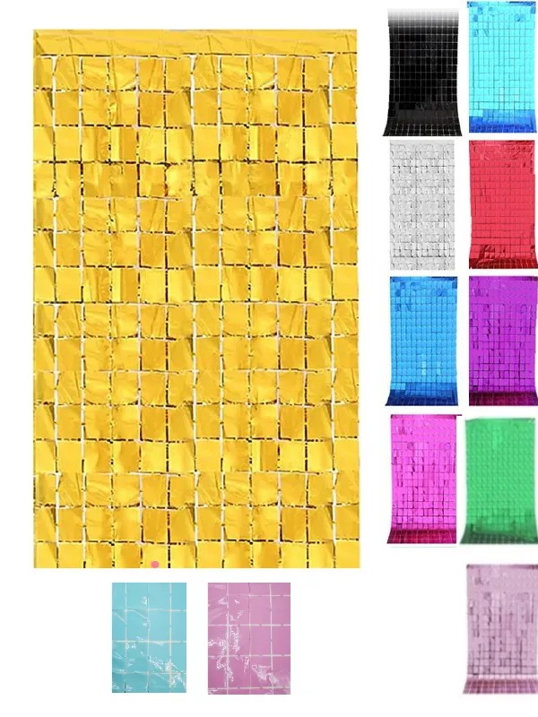 Cortina Metalizada Quadradinhas (Shimmer Wall)