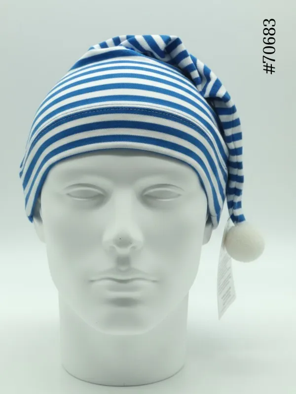 TOUCA SONECA- MEDIDA 40 CM SOMENTE AZUL COM LISTRAS BRANCAS