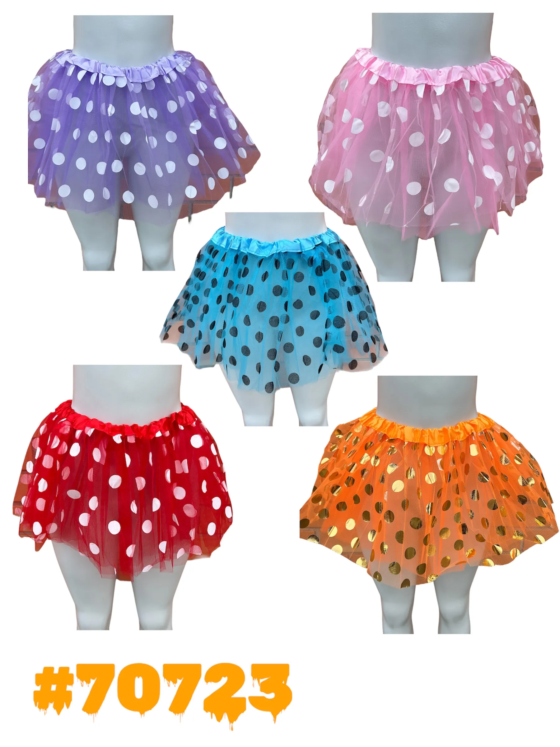 SAIA TULE C/ CONFETE 30 CM- CORES: LILÁS, AZUL, LARANJA, ROSA, VERMELHO (COM BOLINHAS)