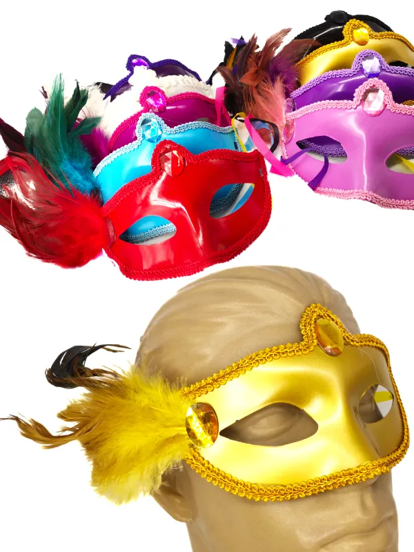 MASCARA METALIZADO COM PENA 72286