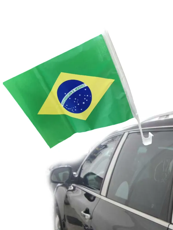 BANDEIRA DE CARRO EM TECIDO COM SUPORTE