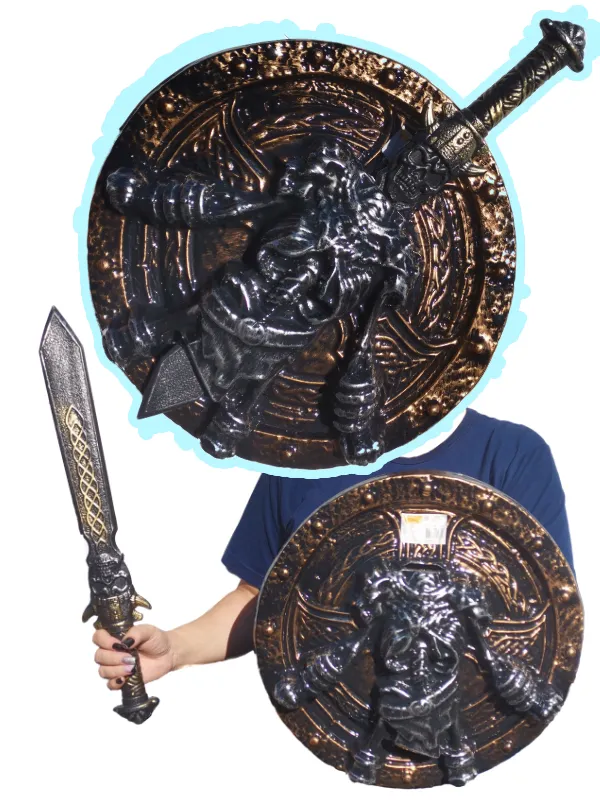 CONJUNTO DE ESCUDO COM ESPADA PLASTICO