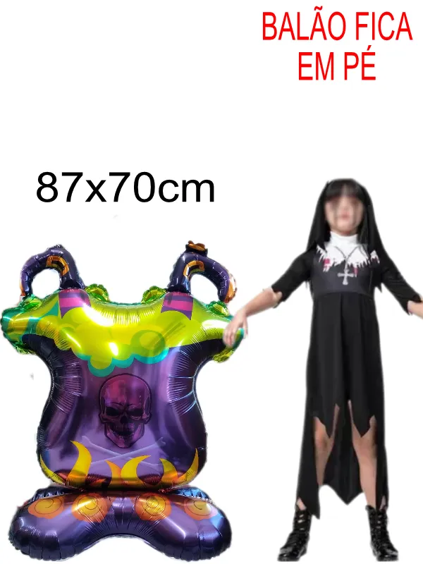 BALÃO DE DECORAÇÃO HALLOWEEN CALDEIRÃO ROXO