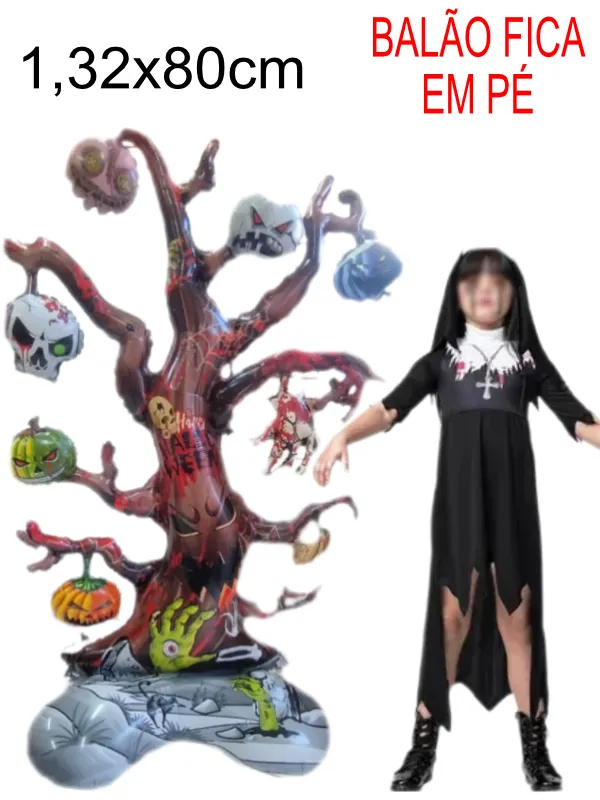 BALÃO DE DECORAÇÃO COM BASE ARVORE HALLOWEEN