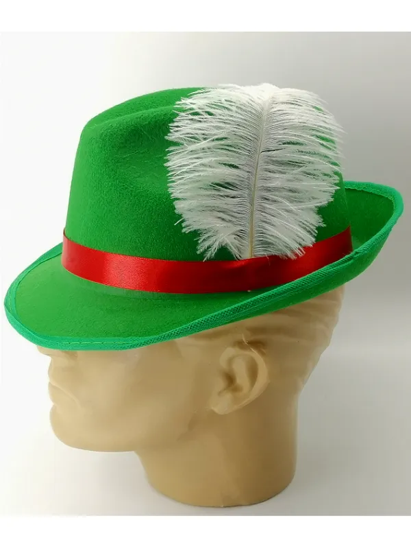 CARTOLA ALEMÃO VERDE COM PENA