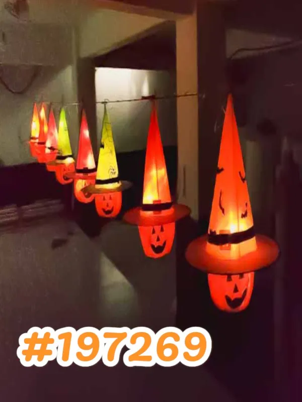 ENFEITE ABOBORA COM CHAPEU E LED