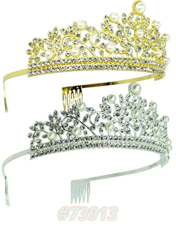 COROA DEBUTANTE c/ STRASS e PÉROLAS