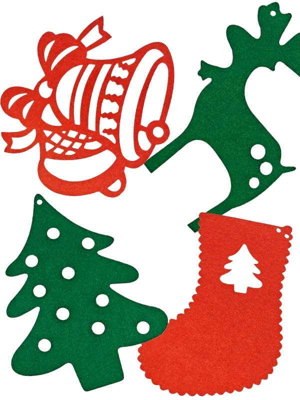 KIT ENFEITE DE VARAL DE NATAL FELTRO VAZADO (KIT8)