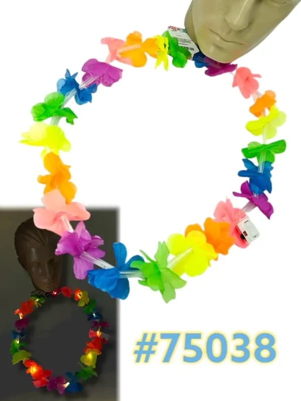 COLAR HAVAIANO COLORIDO COM LED