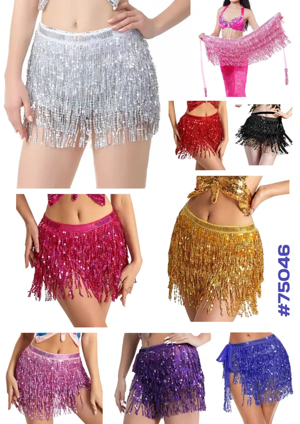 SAIA DE FRANJA COM LANTEJOULAS