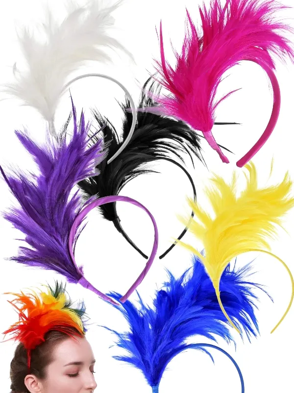 TIARA DECORADA COM PENAS