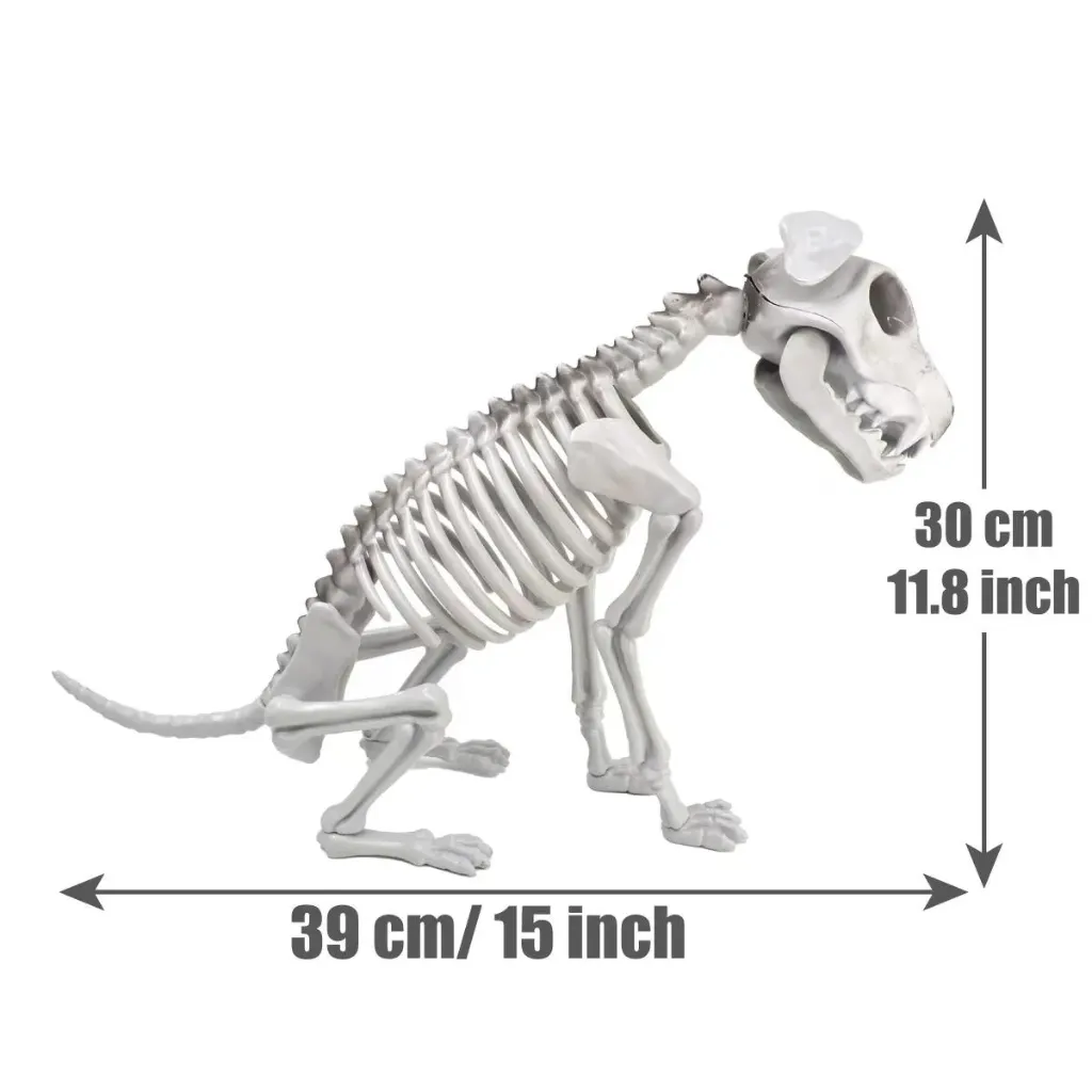 ENFEITE PLÁSTICO DE ESQUELETO DE CACHORRO