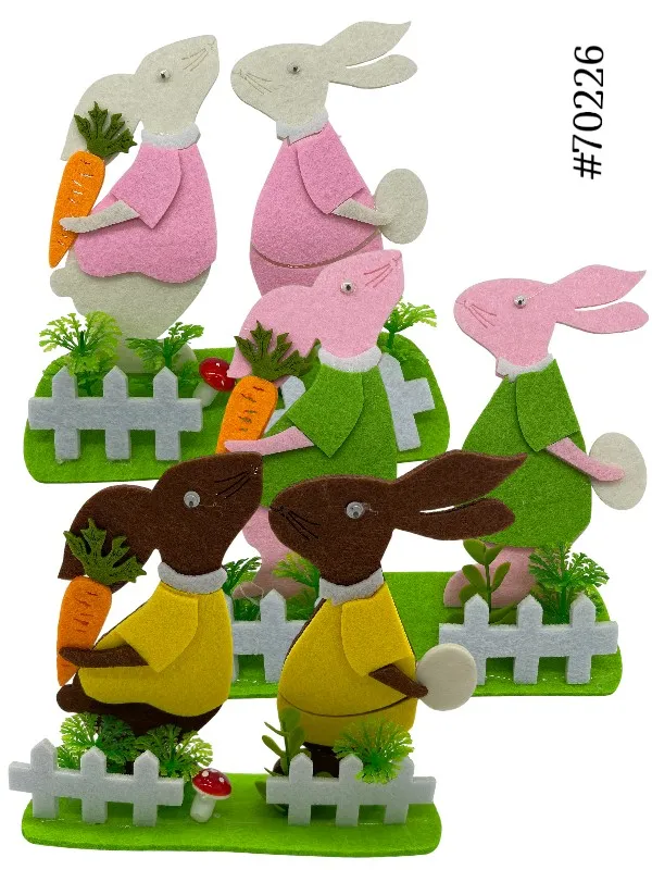 ENFEITE CASAL DE COELHOS - FELTRO