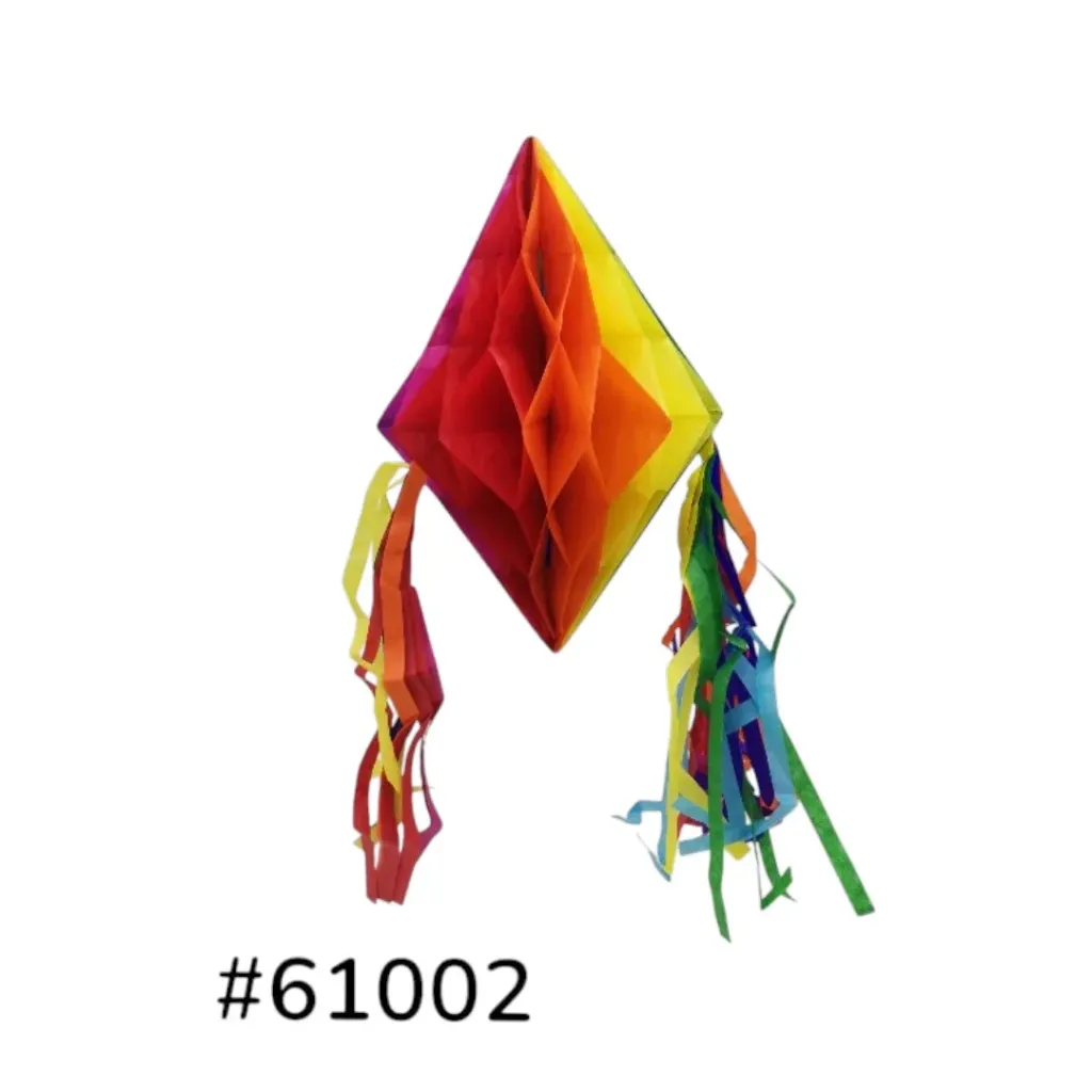 [61002] BALÃO ORIGAMI LOSANGULO C/ FITAS