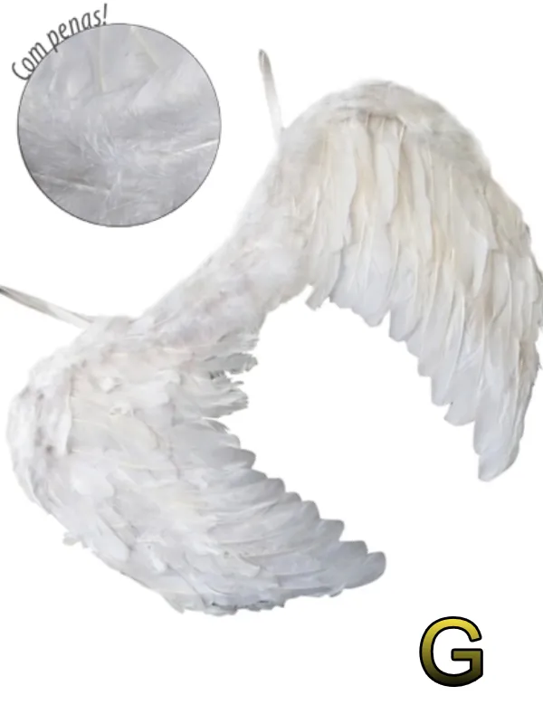 [50071BC] ASA ANJO C/PENA TAMANHO G BRANCA