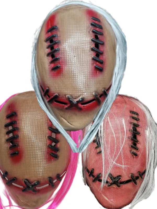 [72110] MASCARA ROSTO CUSTURADO COM CABELO