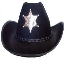 [50020] CHAPÉU XERIFE FELTRO ADULTO COM DISTINTIVO