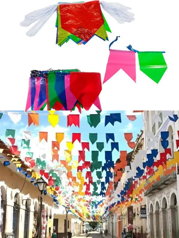 [79] BANDEIRA JUNINA PLASTICA 20X29 10 METROS