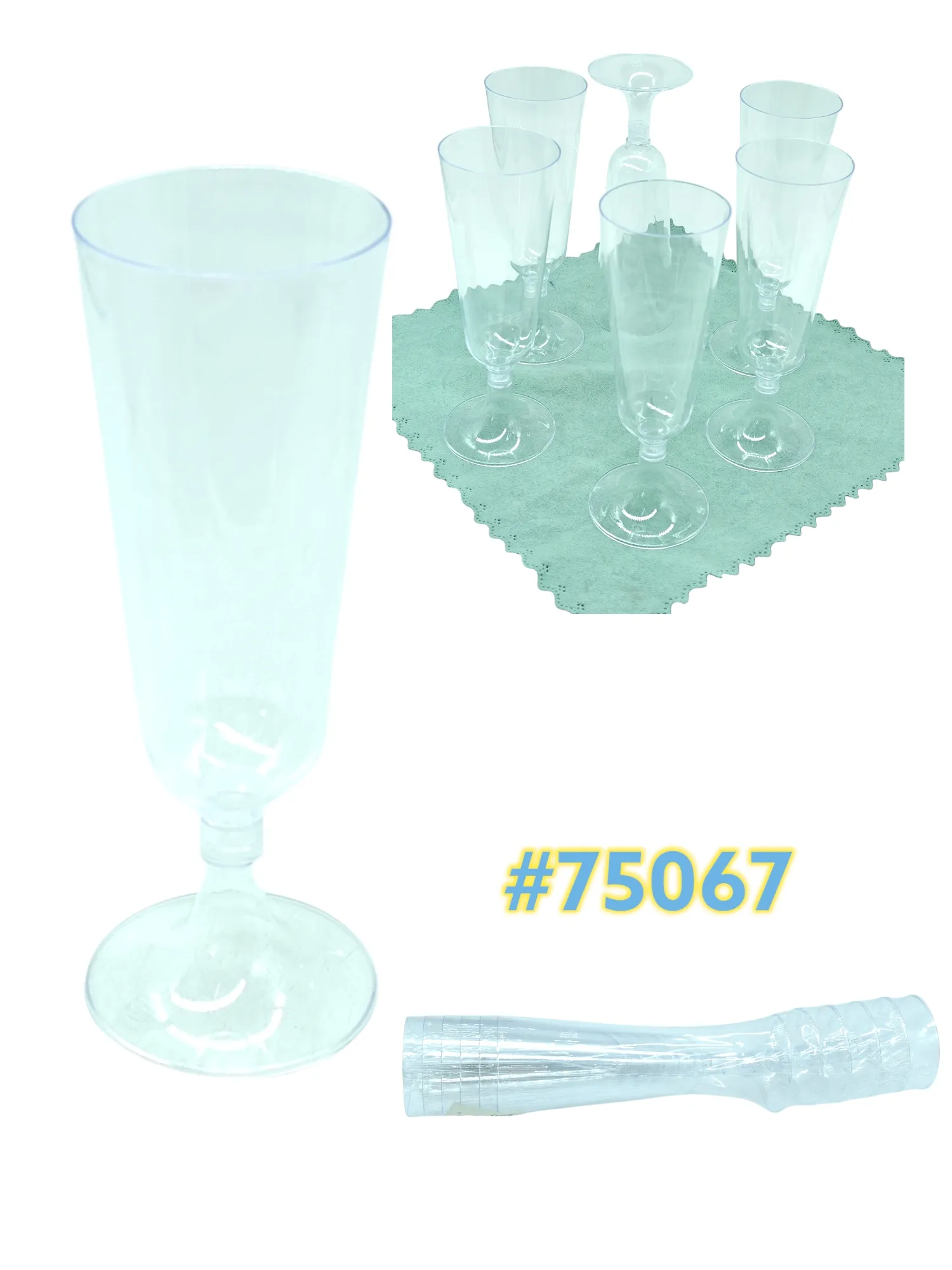 [75067] KIT 6 TAÇAS TRANSPARENTES PLÁSTICAS (PCT)