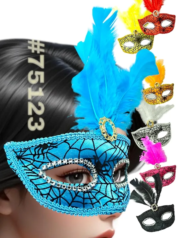 [75123] MÁSCARA COM TECIDO CETIM ESTAMPADA COM TEIA