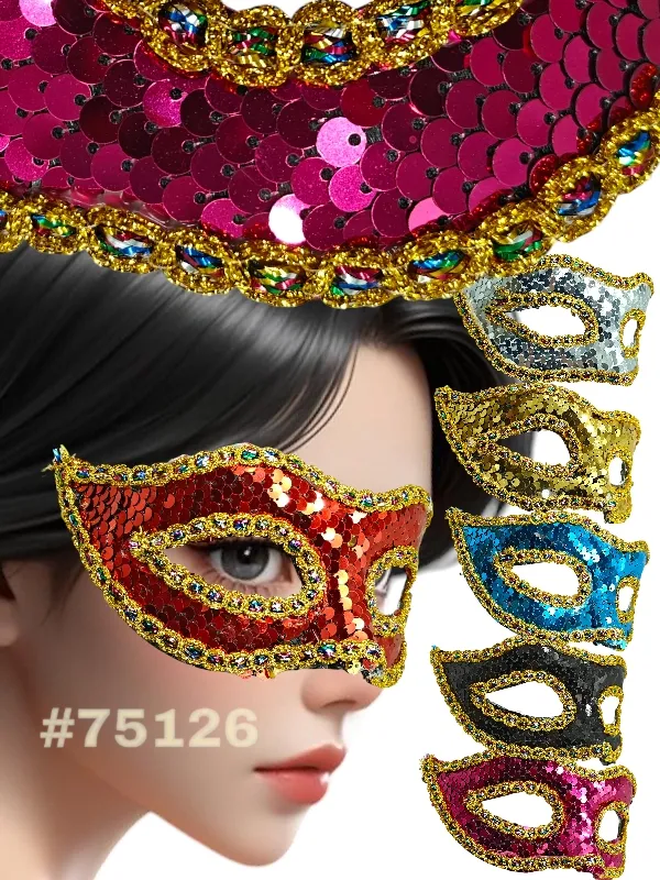 [75126] MÁSCARA CARNAVAL COM LANTEJOULAS 75126