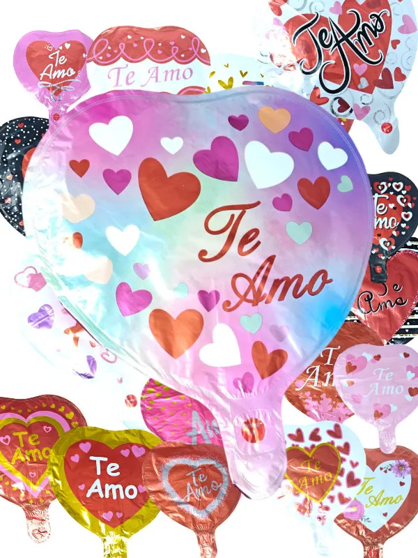 [70357C50] BALÃO CORAÇÃO COM ESTAMPA "TE AMO" 25cm