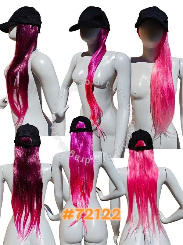 [72122RETA] BONÉ PERUCA - FIO LONGO RETO