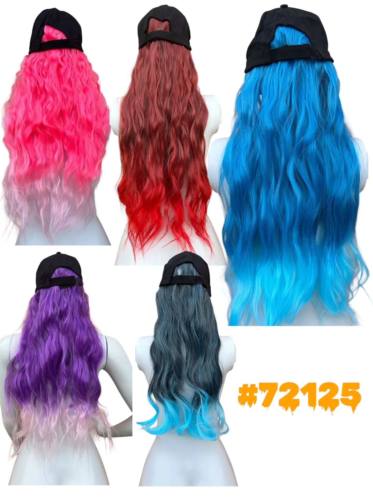 BONÉ PERUCA - FIO LONGO ONDULADO CURVA-2B