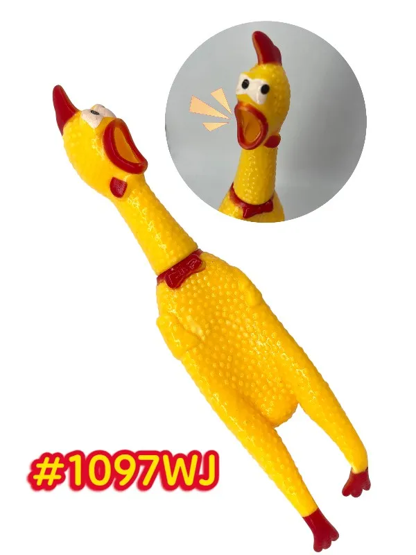 [1097WJ] GALINHA DE BORRACHA C/ BARULHO - AMARELA