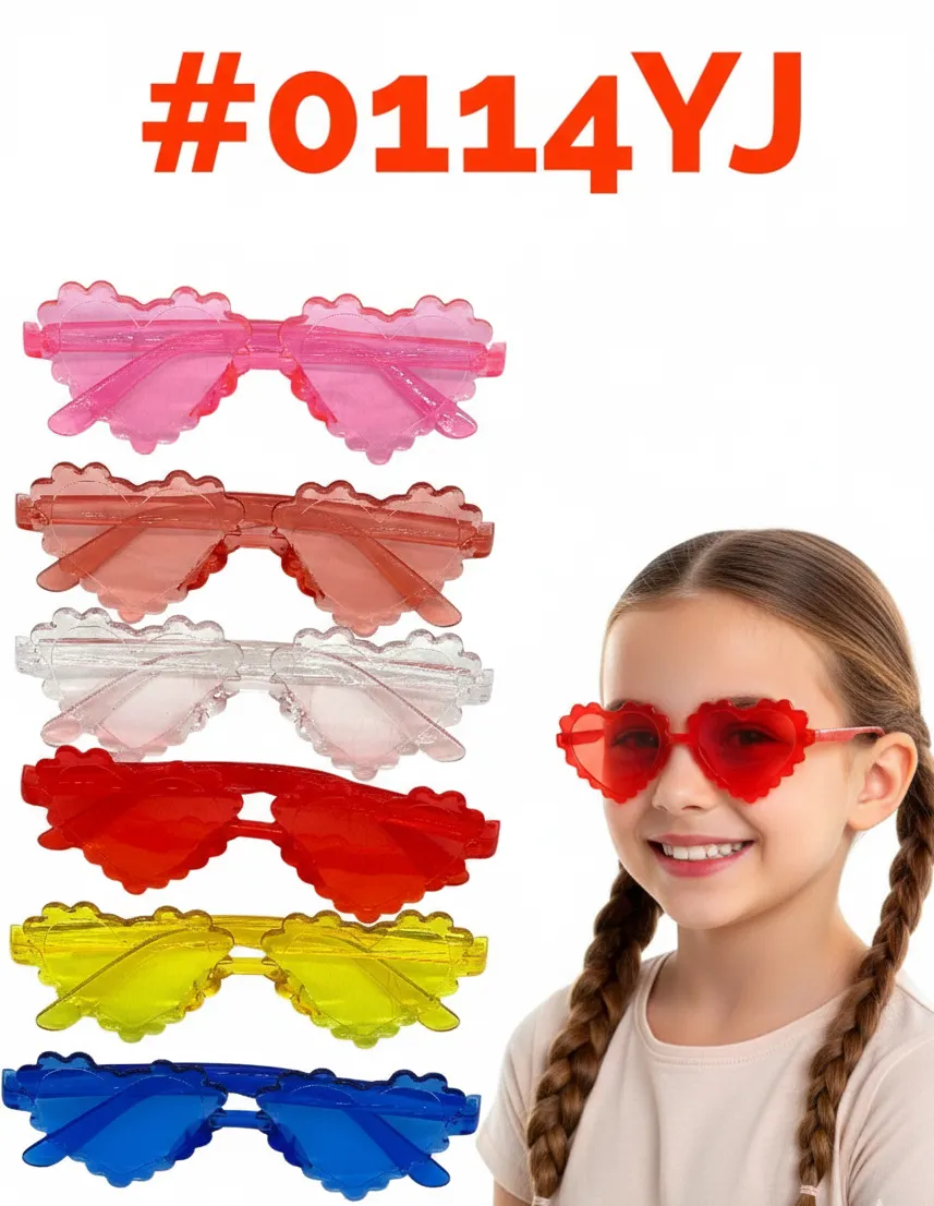 [0114YJ] ÓCULOS DE SOL/FESTA - CORAÇÃO